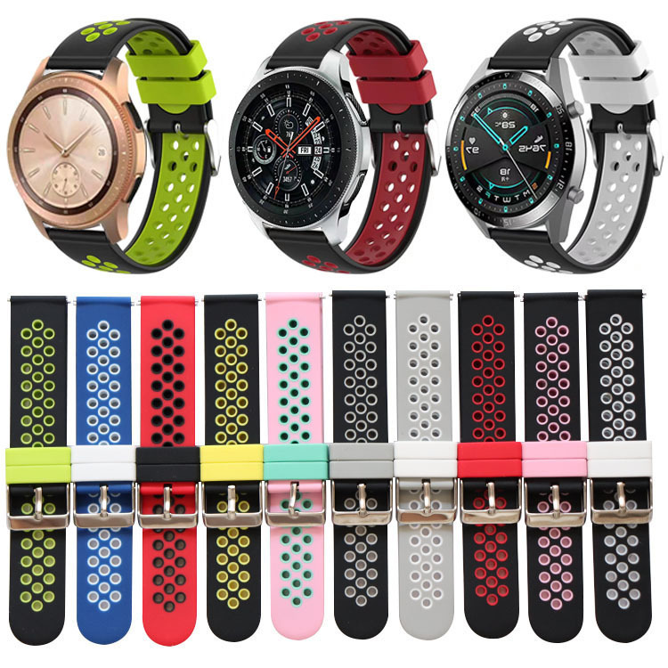 Lisizer for Samsung S2S3S4 watch Huami watch strap Huawei GT20/22MM two-color silicone watch strap