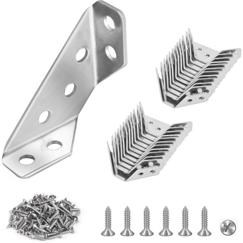 跨境不锈钢加厚三面角码角铁连接件固定90度直角支架批发