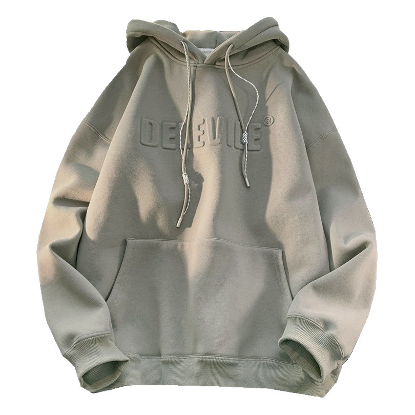 Vintage suéter de los hombres con capucha oversize500g pesado otoño e invierno marca moda sudadera americana perezoso chic