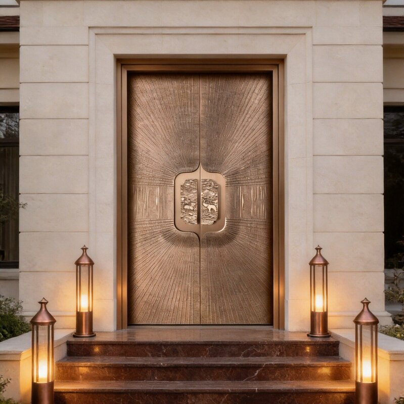 Foshan factory-made, all-aluminum double-door entrance gates for villas, residential homes, and rural self-built houses Foshan factory-made, all-aluminum double-door entrance gates for villas, residential homes, and rural self-built houses