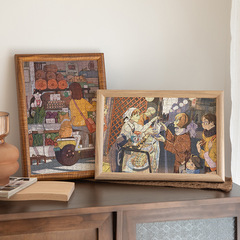 實木拼圖相框掛牆空白書畫裝裱30寸DIY作品展示大畫框架定製任意