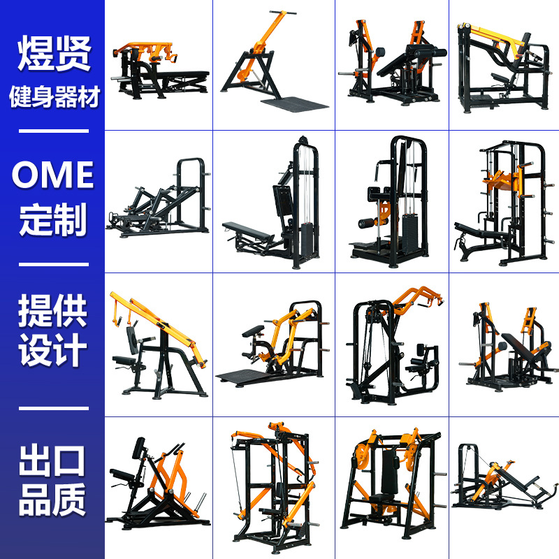 商用力量器械腿部挂片仰卧推肩器推胸靠划船训练器健身房器械全套