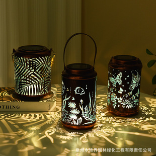 Solar Lights Outdoor Garden Garden Lights Light and Shadow Atmosphere Lights Dark Automatic Bright Iron Homestay Villa Decorative Lights