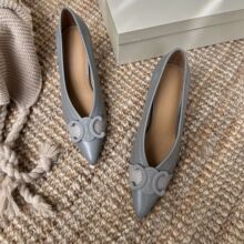 2025秋季新款真皮高级感高跟浅口女单鞋羊皮牛皮尖头时尚粗跟女鞋