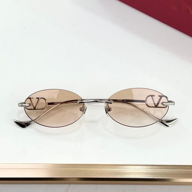 European and American Style Oval Fashion Street Style Frameless Sunglasses for Women, Influencer Picks, Uv Protection Retro Sunglasses