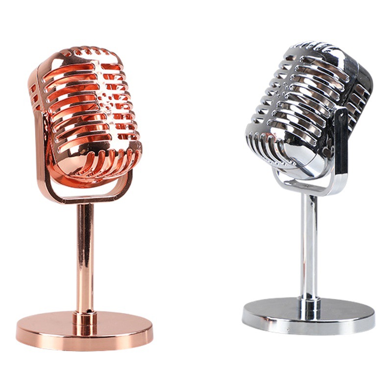 Simulación clásico nostálgico micrófono falso modelo de micrófono fotografía columpio accesorios de tiro adornos de tiro accesorios de micrófono Retro