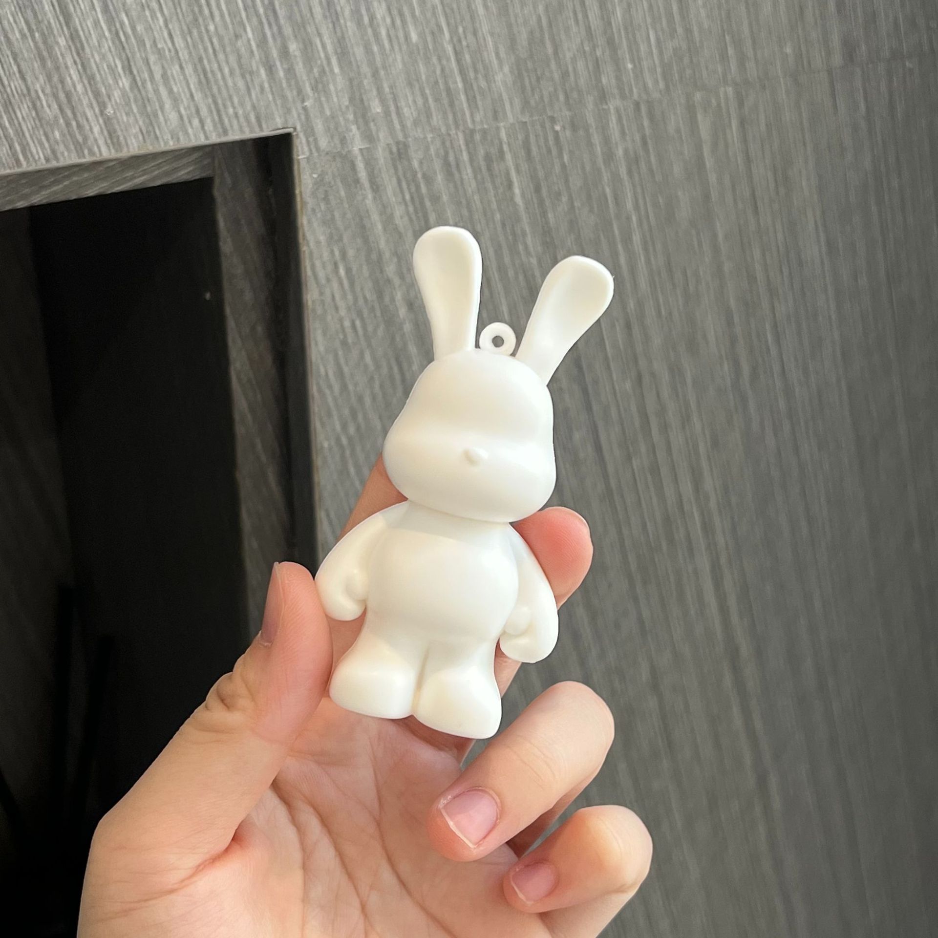 新款流体熊白胚批发抖音直播间DIY手工流体兔子迷你钥匙扣