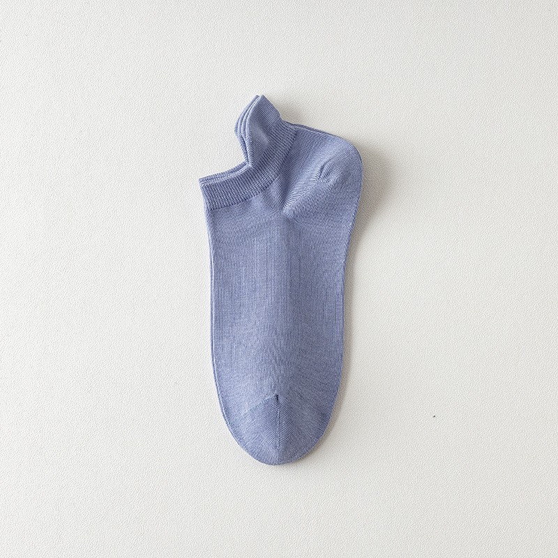Calcetines de barco de algodón de color sólido calcetines de mujer 100 calcetines de algodón anti-boleta primavera y verano absorción de sudor transpirable sin hueso calcetines de algodón invisibles