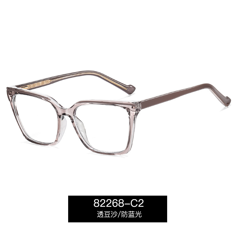 82268 nuevo modelo de comercio exterior TR90 gafas cuadradas anti-luz azul moda femenina CP propiónico pie espejo de computadora marco de miopía