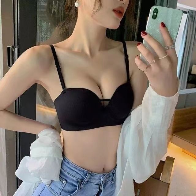 2142 Strapless Bra for Women with Thin Straps, Small Chest Gathering, Wireless, Adjustable, Anti-Slip, Beautiful Back Bra