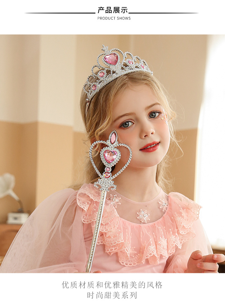 Princesse Forme De Cœur Alliage Placage Strass Couronne 1 Jeu display picture 3