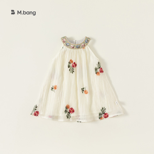 Beibei City dress girls summer halterneck ethnic style skirt vest gauze skirt children's princess skirt XQ23345