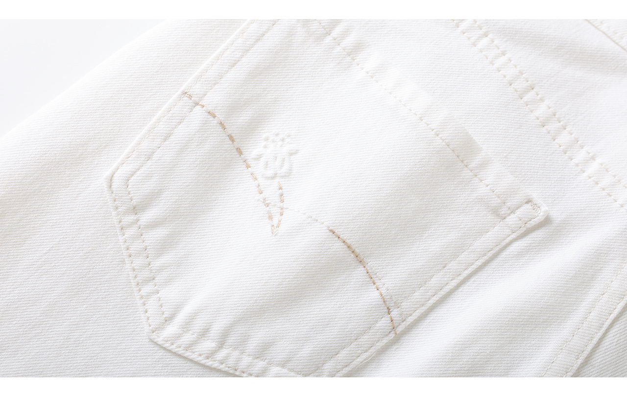 Quần jean nữ cạp cao ống rộng vải lụa cotton co giãn bốn chiều mỏng nhẹ mùa hè — màu trắng chi tiết 29