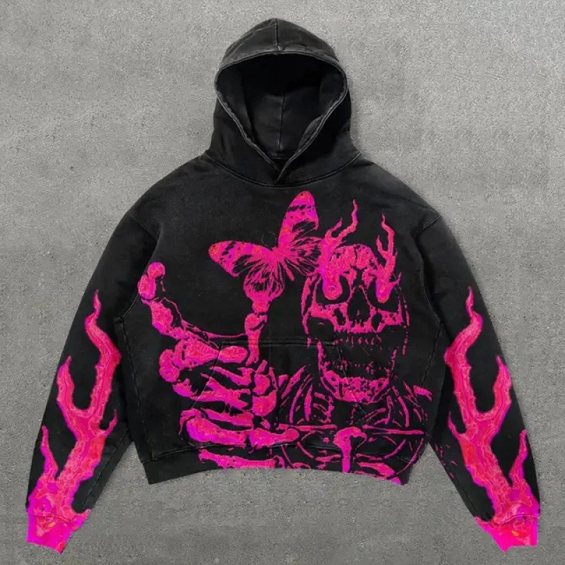 Cross-border Hot Street Fashion Brand Skull Pullover Sweat Surrounding 3D Digital Printing Casual Loose Hooded Sweat Cross-border Hot Street Fashion Brand Skull Pullover Sweat Surrounding 3D Digital Printing Casual Loose Hooded Sweat