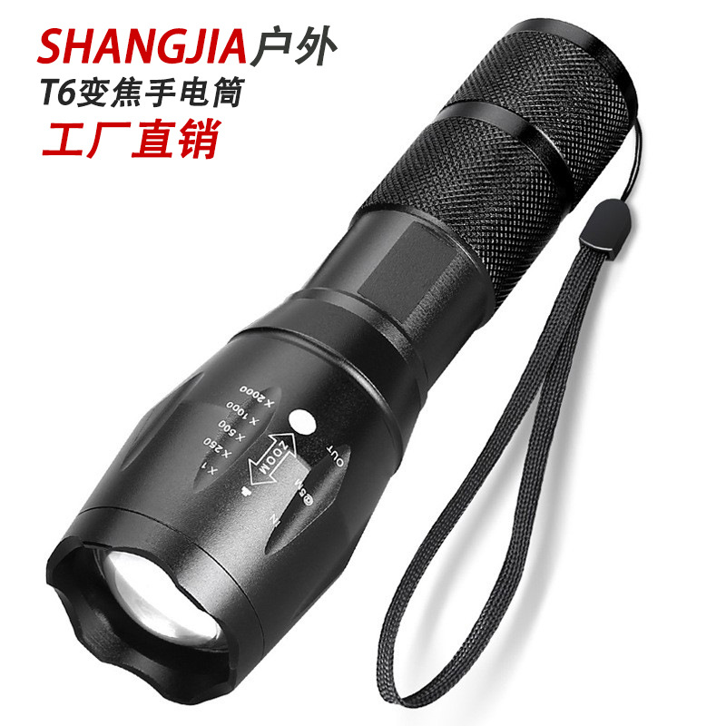 Aleación de aluminio caliente transfronteriza A100 linterna T6 lámpara de perlas de zoom telescópico Amazon mini linterna