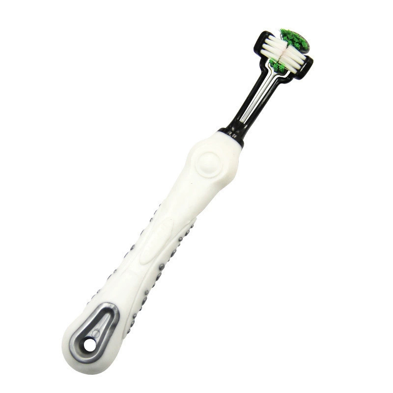 Productos para mascotas de explosión transfronteriza cepillo de dientes de tres extremos cepillo de dientes tridimensional cepillo de dientes multiángulo cepillo de dientes oral para perros y gatos image 10