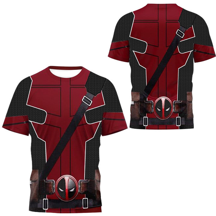 Cross-Border Foreign Trade New Model Wolverine Deadpool Cosplay Digital Print Men's Short-Sleeve T-Shirt Cross-Border Foreign Trade New Model Wolverine Deadpool Cosplay Digital Print Men's Short-Sleeve T-Shirt
