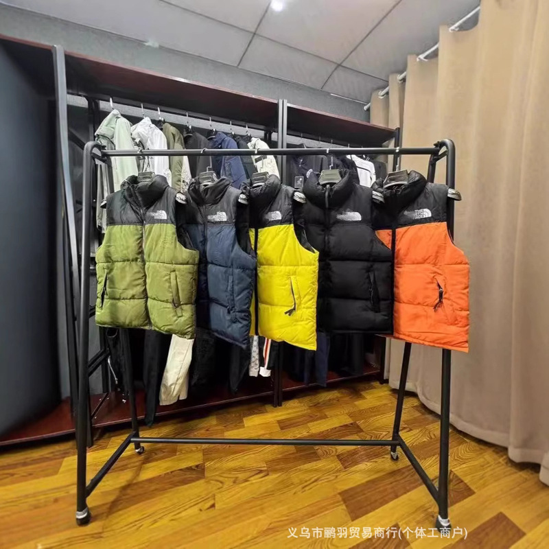 1996 down Cotton Vest Men's and Women's Same Style American Version Tnf700 Puff Embroidered Winter Warm Stand Collar Vest Wholesale