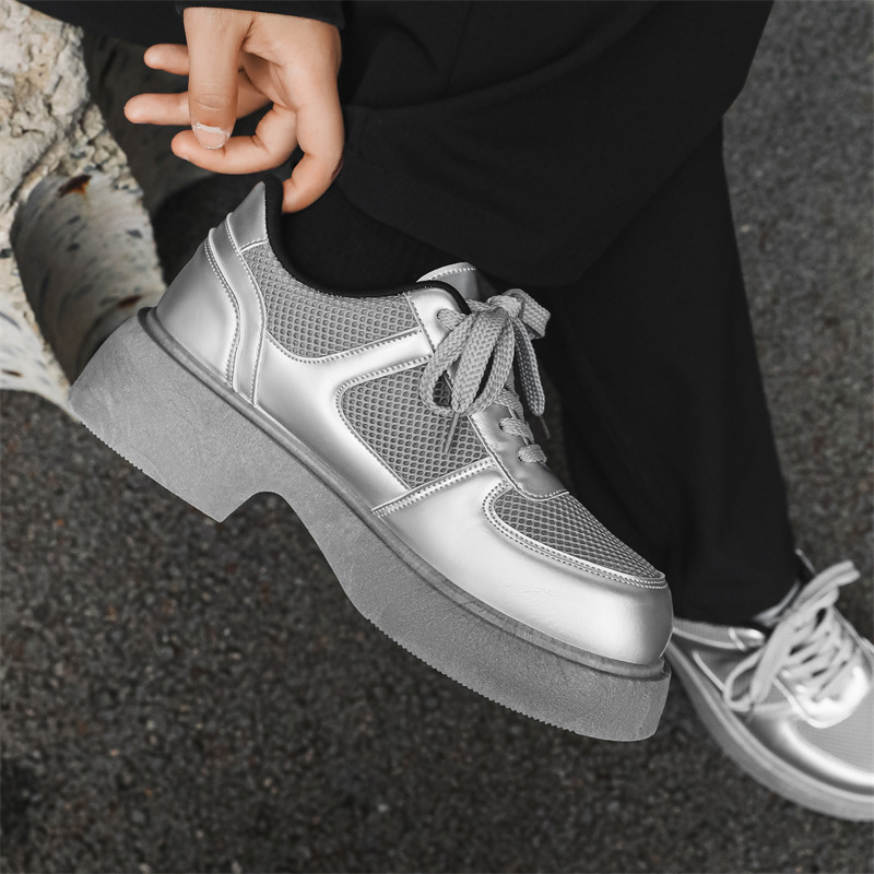 Zapatos de cuero de hombre, tendencia de moda de alto valor japonés, zapatos de derby de caída británica, zapatos casuales para hombres.