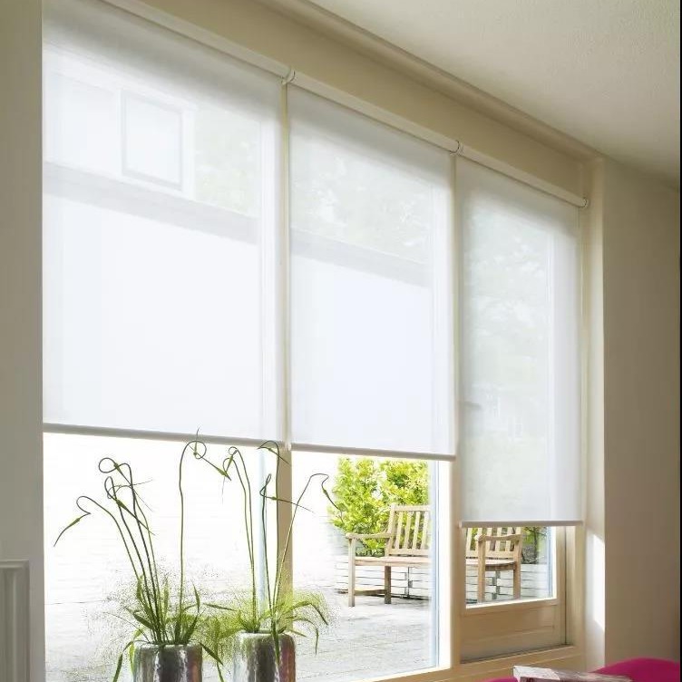 Electric sunshade shading Rolling curtain Sunlight Fabric Polyester texture of material Flame retardant