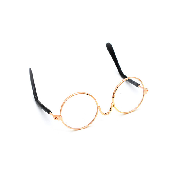 20cm 면 인형 안경 라운드 프레임 마일로 인형 포즈 장난감 액세서리 인형 안경 도매