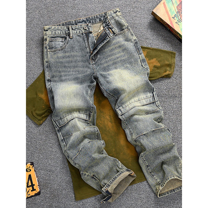 Diesel Squared Vintage European and American Style Versatile Trendy Straight-Leg Washed Distressed Jeans for Men Loose Fit Long Pants Diesel Squared Vintage European and American Style Versatile Trendy Straight-Leg Washed Distressed Jeans for Men Loose Fit Long Pants