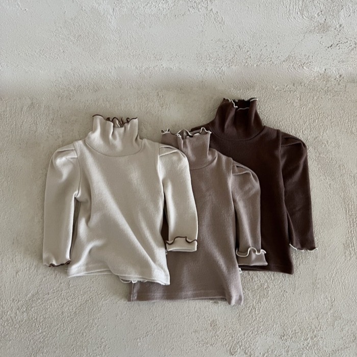 Camiseta Interior de Cuello Alto para Niñas, Ropa Gruesa de Otoño e Invierno, Estilo Coreano, Ropa Infantil, Ropa de Otoño e Invierno para Bebés, Top de Forro Polar