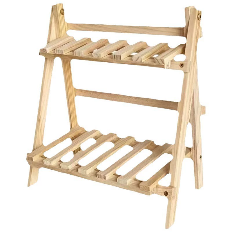 Wooden double-layer table book with pictures, storage system