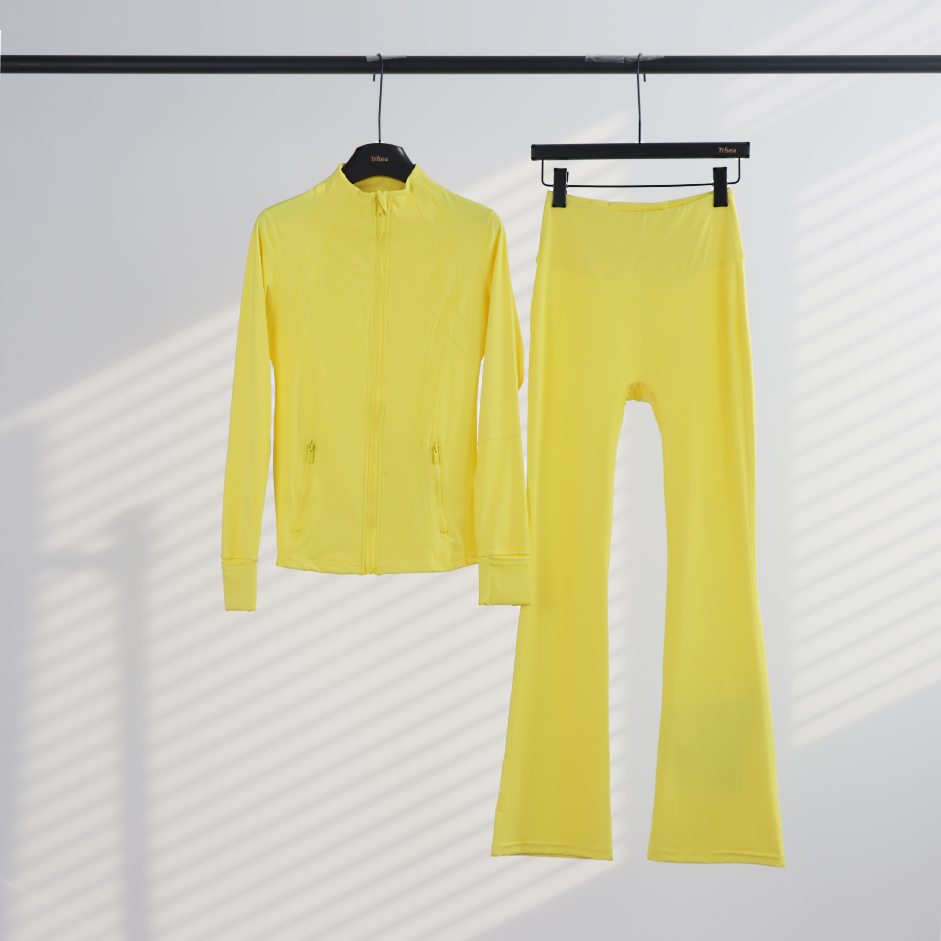 LULU chaqueta de cuello de喇叭 con cremallera, chaqueta de cuerpo, chaqueta de yoga elástica, mujer