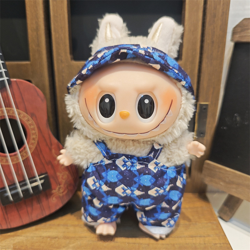 Labubu ベビー服ビニールラブブ 17 センチメートル人形かわいいドレスアップカジュアルスーツスカートぬいぐるみ服|undefined