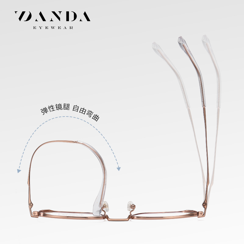 En stock al por mayor gafas de titanio puro st6221 moda hombres y mujeres pueden coincidir con gafas de miopía marco IP chapado ultraligero gafas lisas