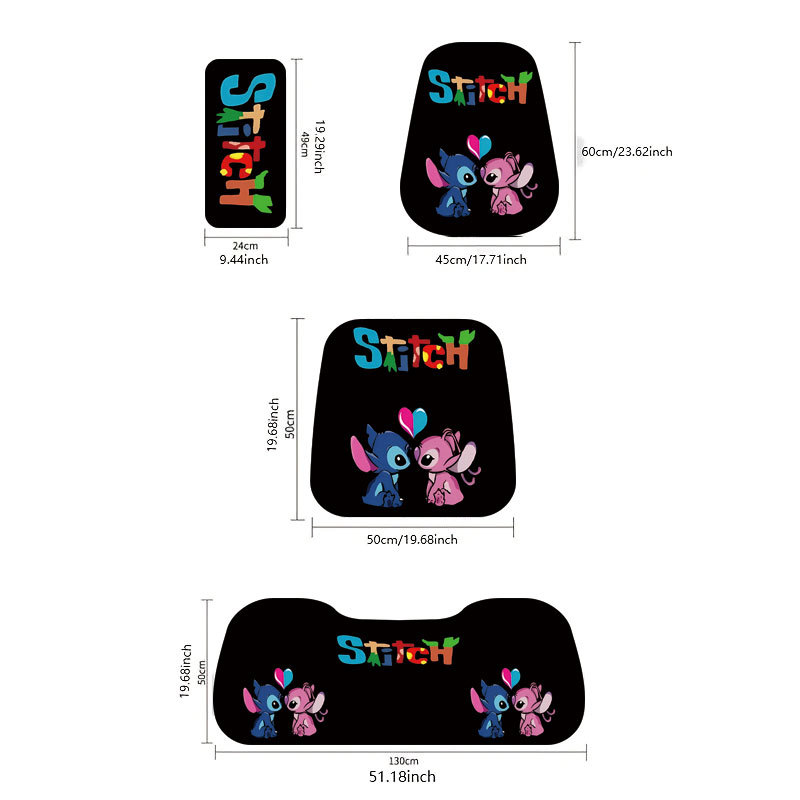 Stitch Car Seat Cushion and Back Cushion 8-Piece Set Universal Wear-Resistant and Dirt-Resistant Cushion Car Seat Protection Pad Dropshipping