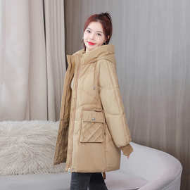 包邮女棉服冬季外套中长款加厚女棉袄新款潮连帽女装棉衣时尚防寒