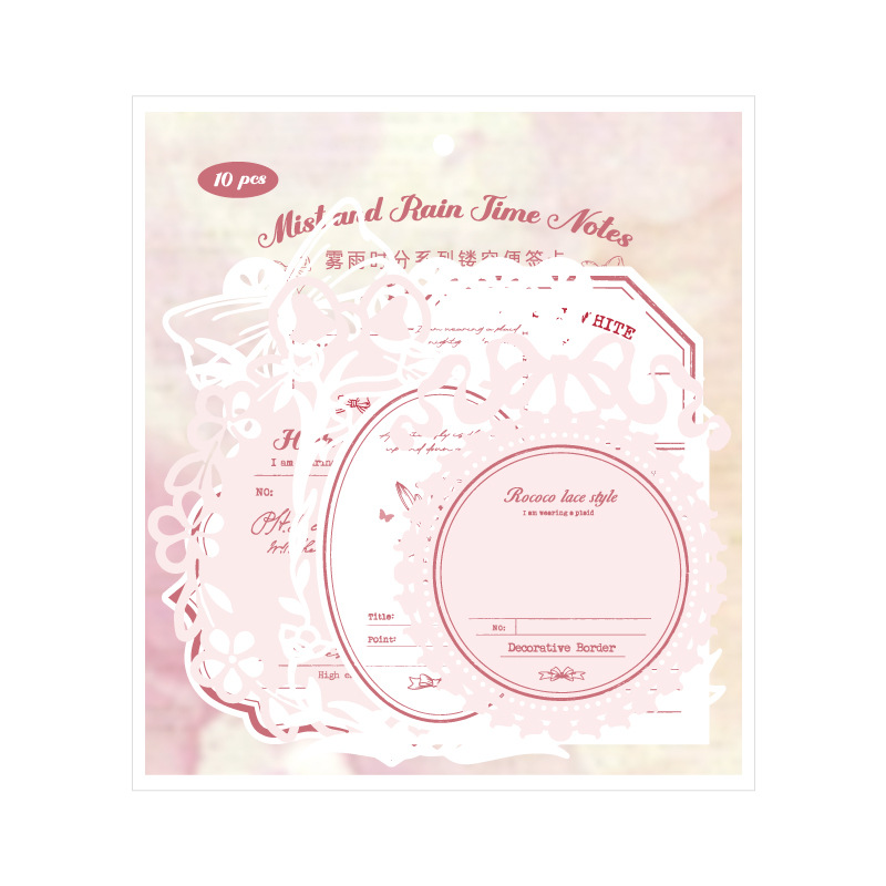 Tiempo de niebla y lluvia, marco hueco, tarjeta de notas, collage retro, contabilidad de corte, fondo de bricolaje, papel de material de base decorativo