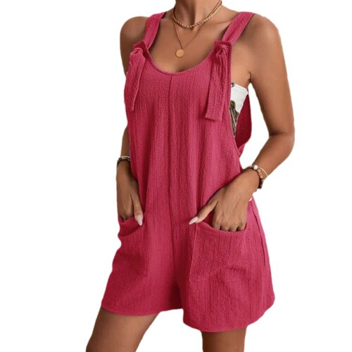 Cross-border 2025 European and American Women's Fashion Amazon Summer Casual Tank Shorts Bodysuit Belts for Women