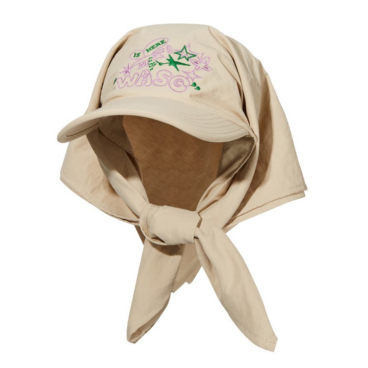 Summer Power Protection, Sunscreen, Sunshade Hat, Unique Design, Colored Tie Headband, Embroidered Street Skateboarding,_voghion.com