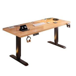 Solid Wood Desk Electric Lift Table Smart Workbench Rubber Wood Desk Home Computer Desk Game E-Sports Table