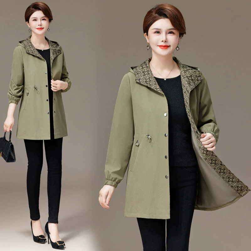 Осеннее пальто-т trench для подростков Elite Jacket хаки или зелёное, премиальная ткань, размеры XL до 5XL