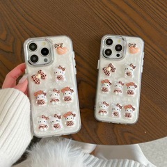 滴胶立体豹纹蝴蝶结kt猫iPhone17苹果16适用14pro max手机壳17air