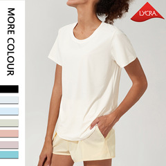 Women's Summer Quick-Dry Sport Top Ice-Skin Short Sleeve Yoga Fitness Shirt Plus Size Loose T-Shirt Ice Skin Series