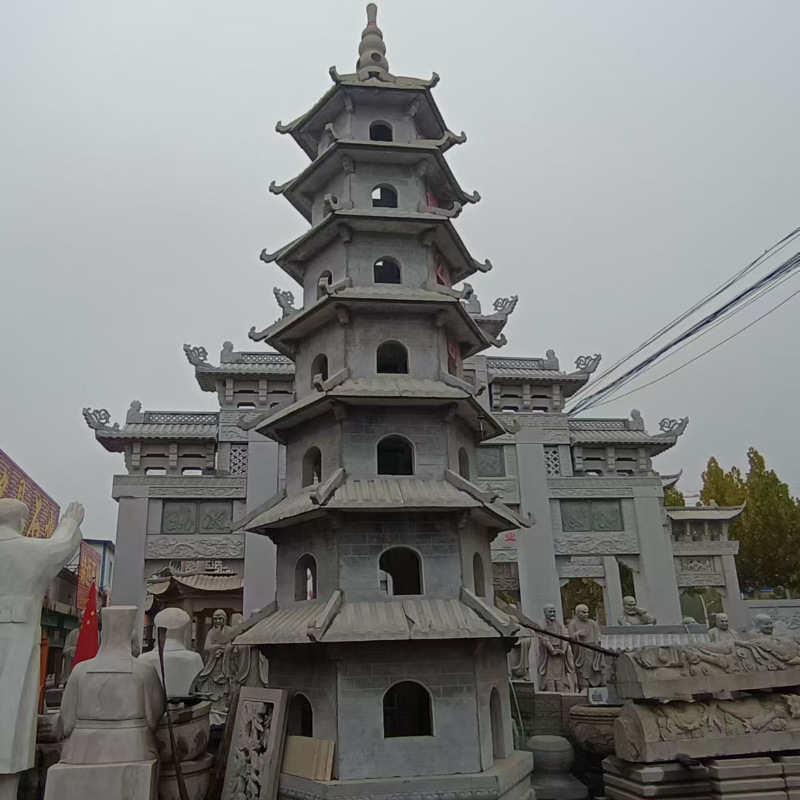 源头厂家9.9米青石石塔古建筑佛庙多层石塔石雕景点寺庙宝塔