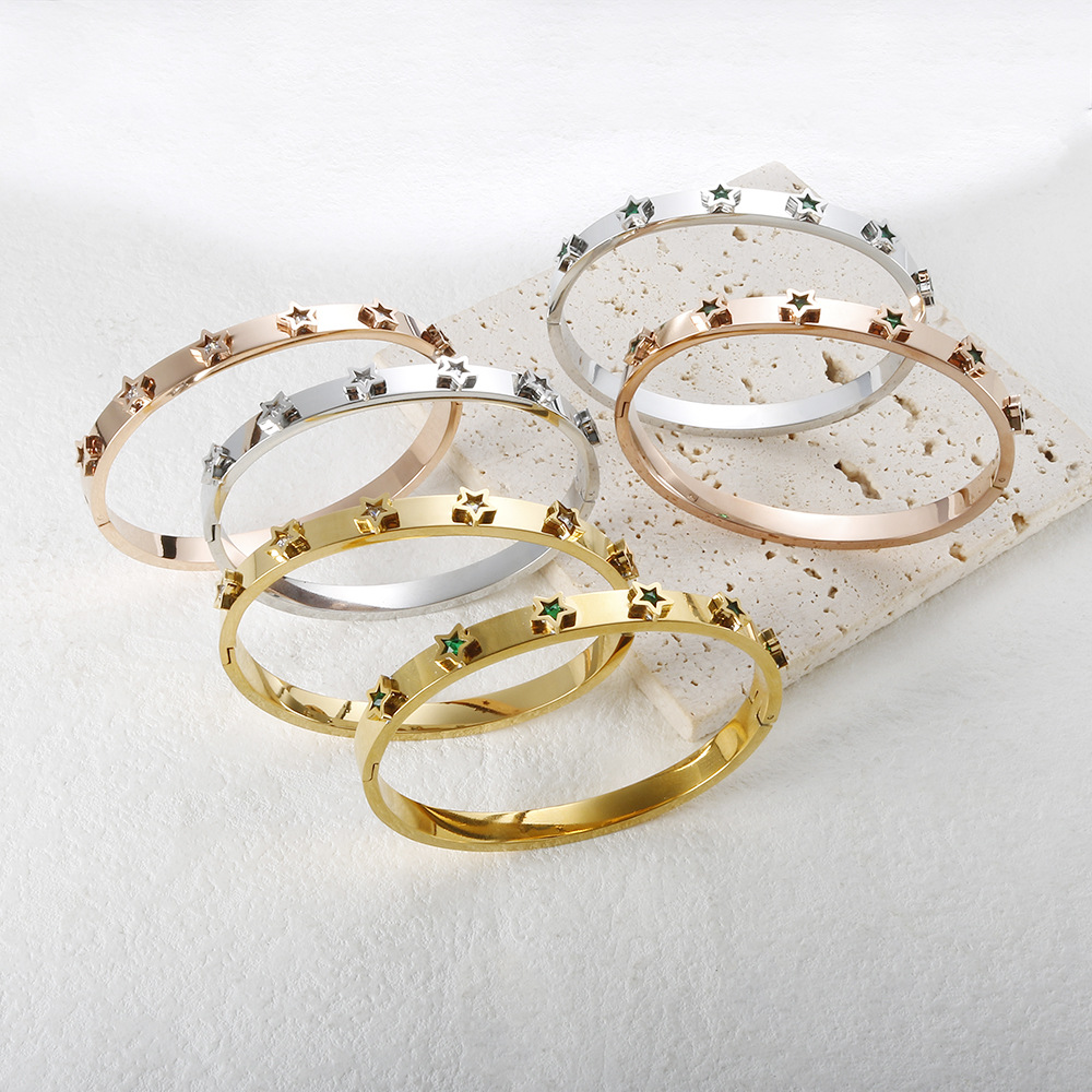 Titanium Steel Material Elegant Star Titanium Steel Bangle In Bulk