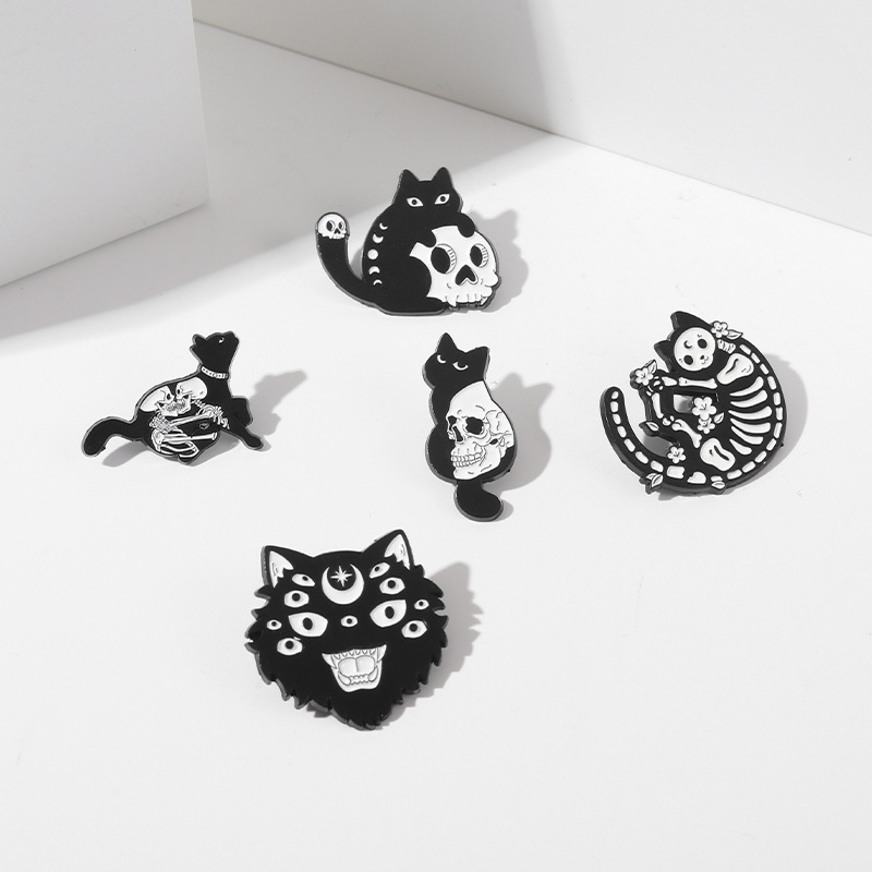 Fashion Cat Skull Alloy Plating Unisex Brooches display picture 3