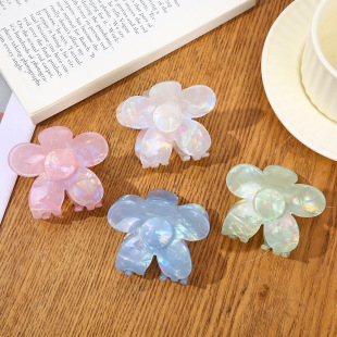 Korean Dongdaemun Flower-Shaped Hair Clip Versatile Acetate High-End Fresh High Crown Simple Women's Shark Clip Custom-Made