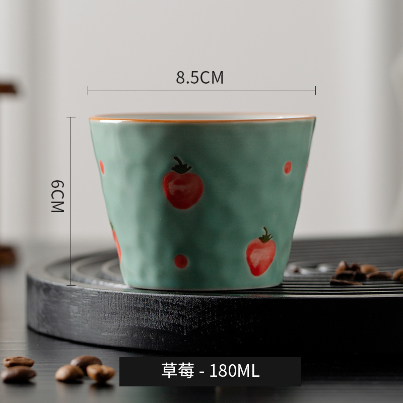 Taza de cerámica japonesa pintada a mano Taza de pudín de helado Taza de mano de alto valor y hermosa Taza de té Taza individual Taza del propietario