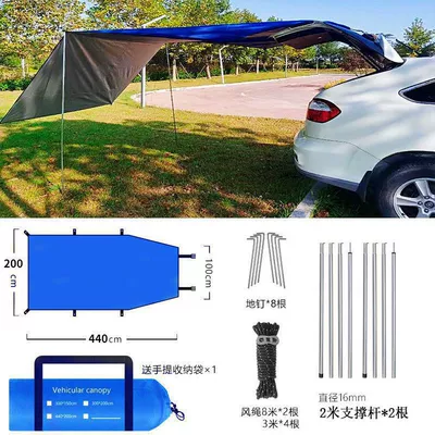 Avtomobil yan çətirləri: Outdoor Off-Road Vehicle Self-Driving Car - royal-blue-440200cm2-support-rods-00
