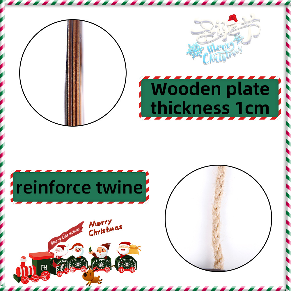 Letrero de madera navideño para puerta, colgante de dibujos animados de Papá Noel y muñeco de nieve, decoración para fiesta de Navidad, luz LED brillante, letrero de madera de doble capa
