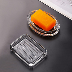 VHM7 wholesale multi-functional hotel transparent soap box household high-value ornaments large face wash shower glass small