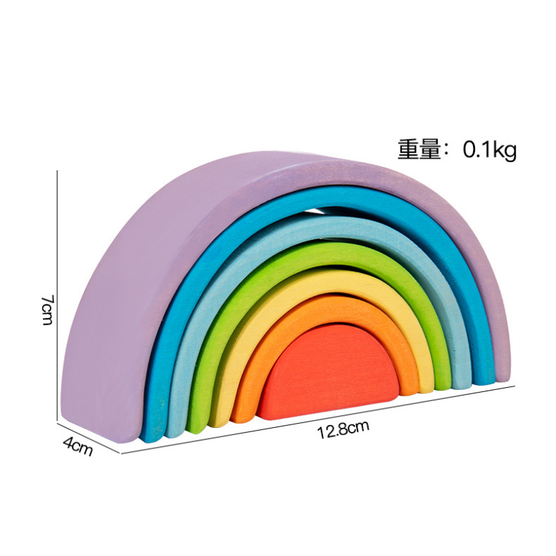 Bloques de construcción de arco iris grandes, superpuestos, superpuestos, cognición de alto color, rompecabezas de jardín de infantes, fabricantes de bloques de construcción de educación temprana al por mayor