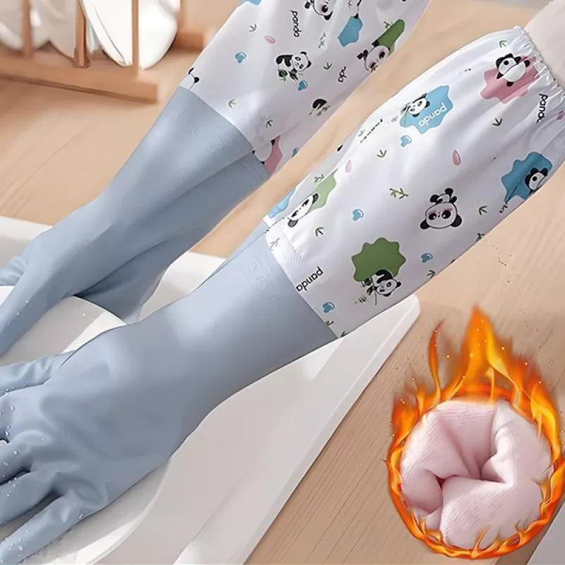 Warm long gloves PVC